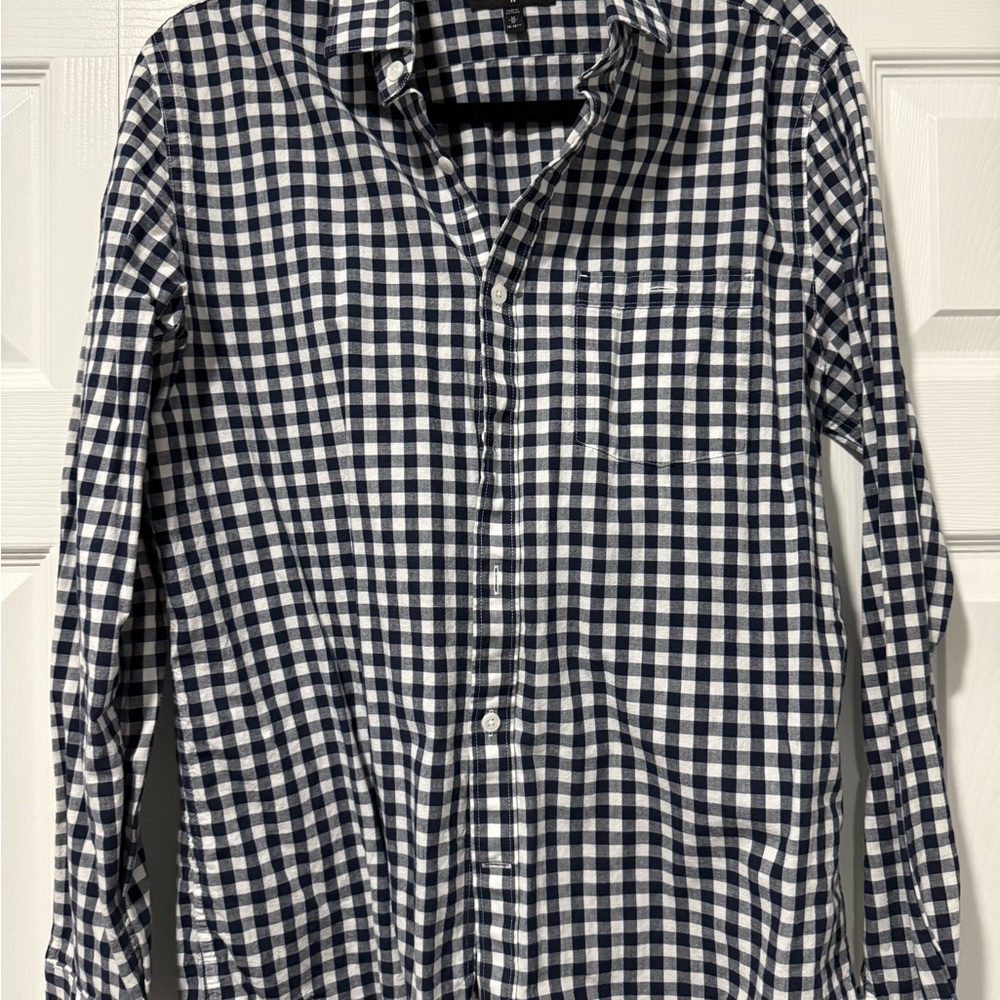 Men's Black and White Checkered Shirt